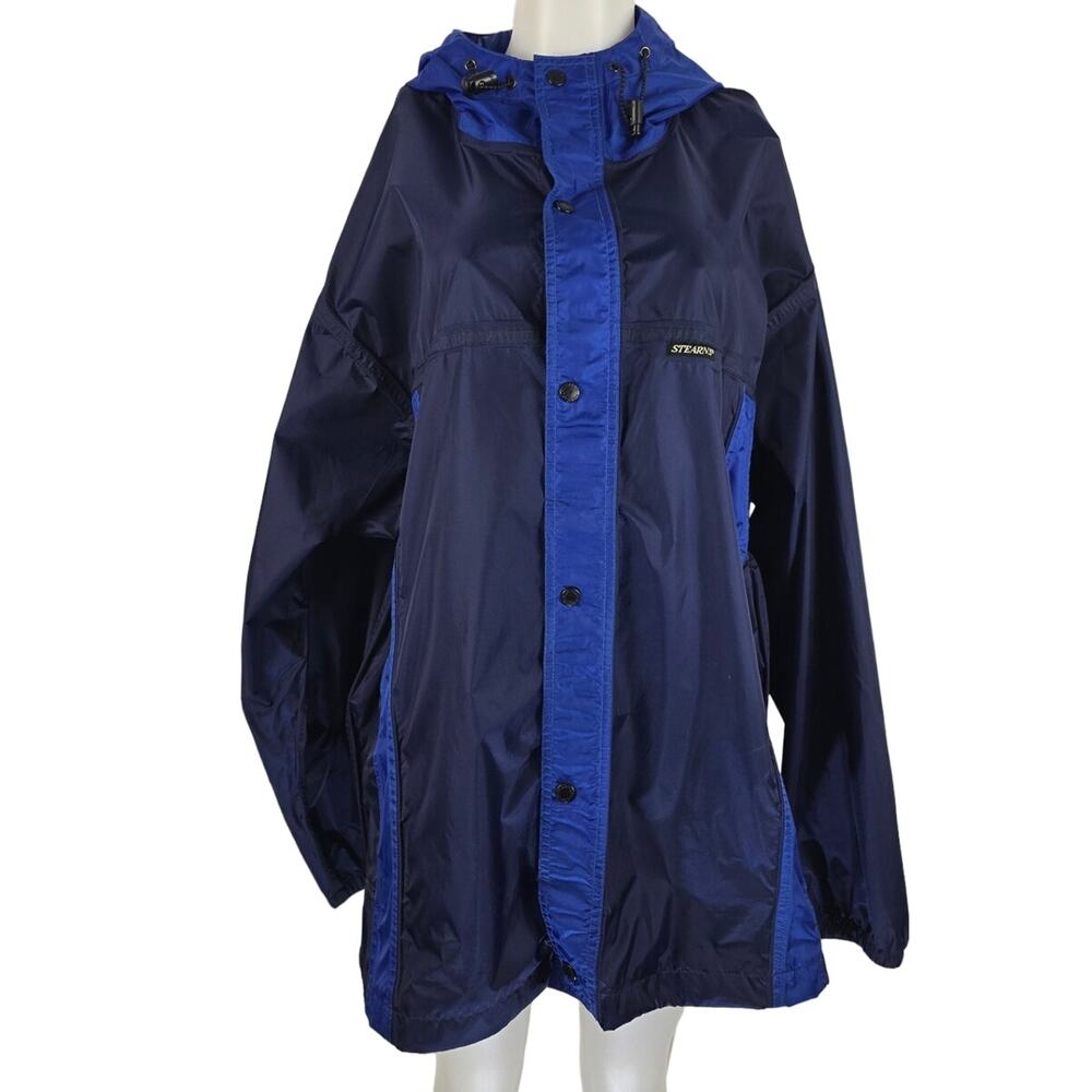 Stearns Dry Wear Packable Sealed Seams Hooded Rain Jacket Blue 2XL